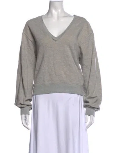 Pre-owned Agolde V-neck Long Sleeve Sweatshirt In Grey