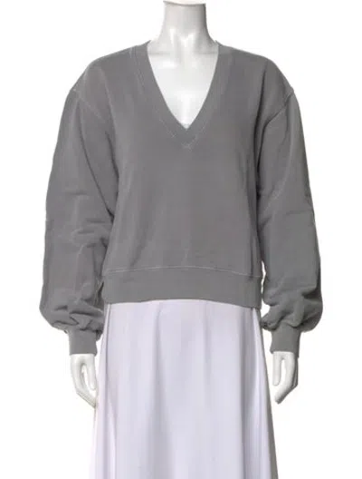 Pre-owned Agolde V-neck Long Sleeve Sweatshirt In Grey