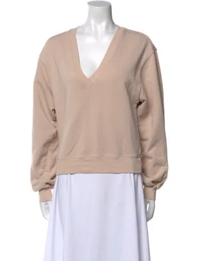 Pre-owned Agolde V-neck Long Sleeve Sweatshirt In Neutral