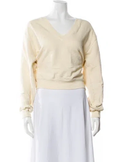 Pre-owned Agolde V-neck Long Sleeve Sweatshirt In Neutral
