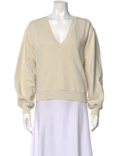 Pre-owned Agolde V-neck Long Sleeve Sweatshirt In Neutral