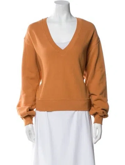Pre-owned Agolde V-neck Long Sleeve Sweatshirt In Neutral
