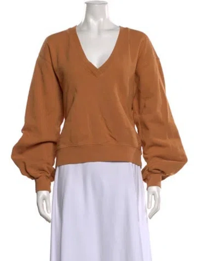 Pre-owned Agolde V-neck Long Sleeve Sweatshirt In Neutral