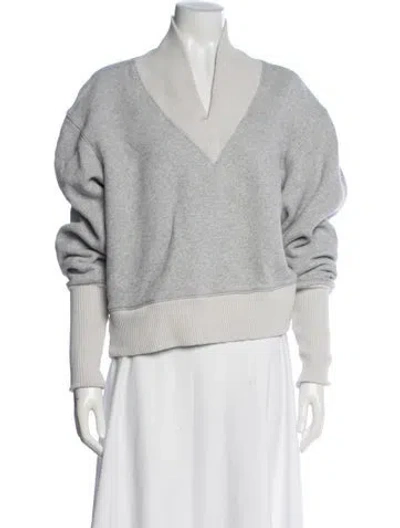 Pre-owned Agolde V-neck Long Sleeve Sweatshirt In Neutrals