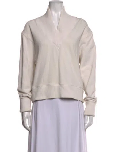Pre-owned Agolde V-neck Long Sleeve Sweatshirt In Neutrals