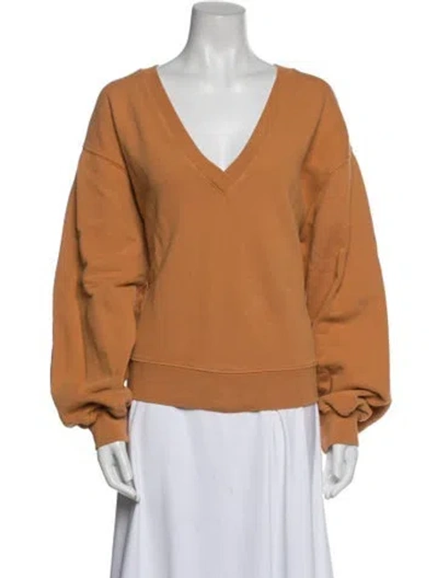 Pre-owned Agolde V-neck Long Sleeve Sweatshirt In Orange