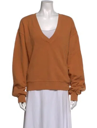 Pre-owned Agolde V-neck Long Sleeve Sweatshirt In Orange