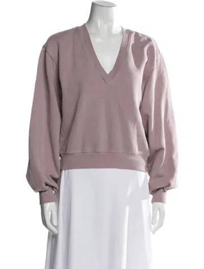 Pre-owned Agolde V-neck Long Sleeve Top In Purple