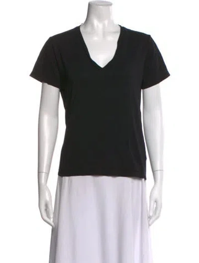 Pre-owned Agolde V-neck Short Sleeve T-shirt In Black
