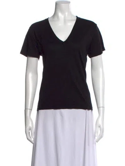 Pre-owned Agolde V-neck Short Sleeve T-shirt In Black