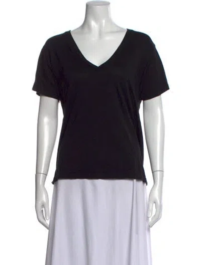 Pre-owned Agolde V-neck Short Sleeve T-shirt In Black