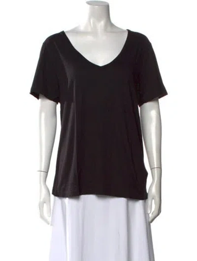 Pre-owned Agolde V-neck Short Sleeve T-shirt In Black