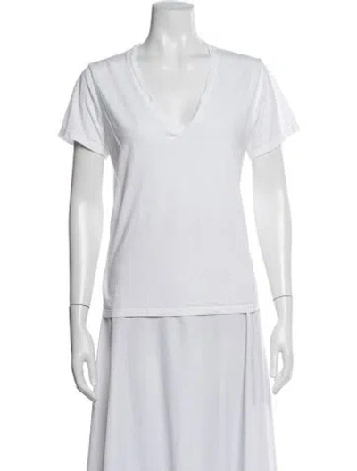 Pre-owned Agolde V-neck Short Sleeve T-shirt In Neutrals