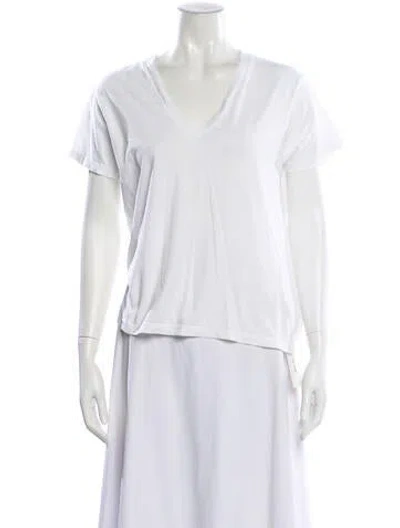 Pre-owned Agolde V-neck Short Sleeve T-shirt In White