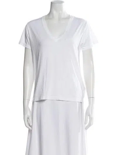 Pre-owned Agolde V-neck Short Sleeve T-shirt In White