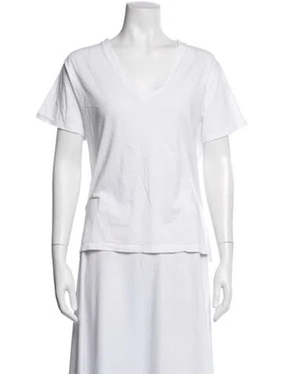 Pre-owned Agolde V-neck Short Sleeve T-shirt In White