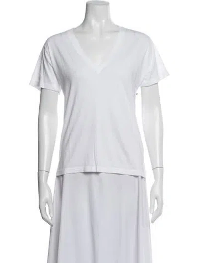 Pre-owned Agolde V-neck Short Sleeve T-shirt In White