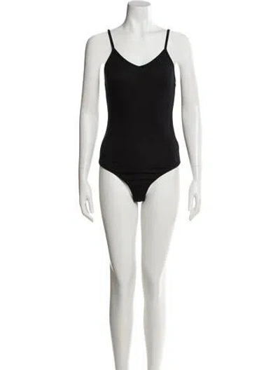 Pre-owned Agolde V-neck Sleeveless Bodysuit In Gray