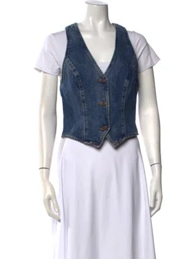 Pre-owned Agolde V-neck Sleeveless Top In Black