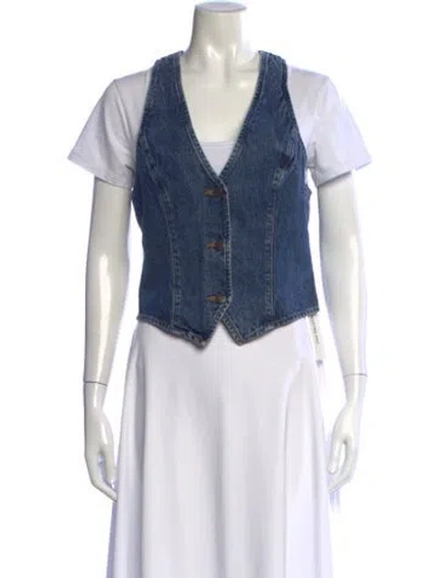 Pre-owned Agolde V-neck Sleeveless Top In Black