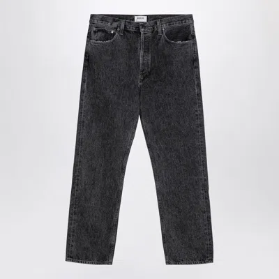 Agolde Washed-effect Grey Jeans In Black