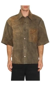 Agolde Boxy Cropped Shirt With Classic Collar In Neutral
