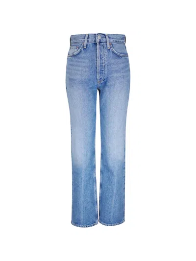 Agolde Whiskering-effect Jeans In Blue
