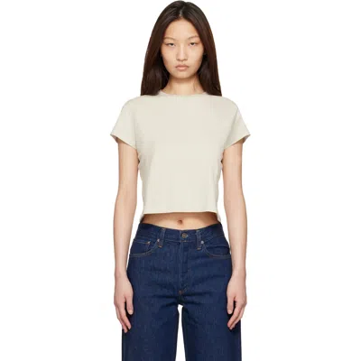 Agolde White Adine Shrunken T-shirt In Black