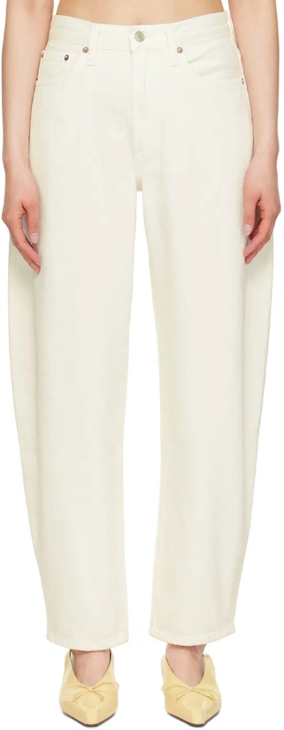 Agolde White Balloon Jeans In Frtne Cookie