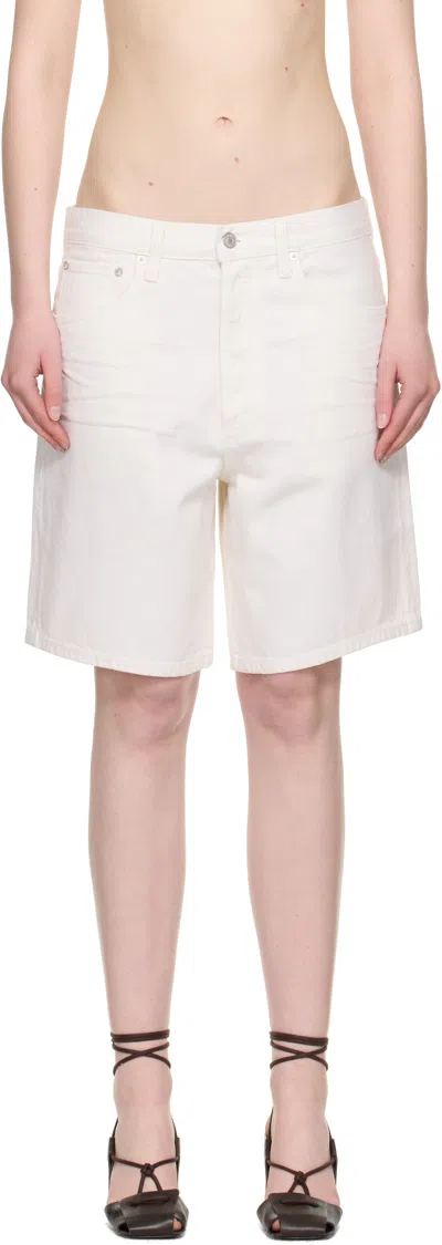Agolde White Indra Denim Shorts