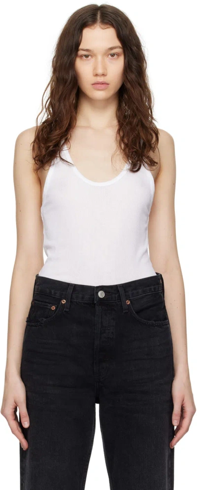 Agolde White Karla Tank Top