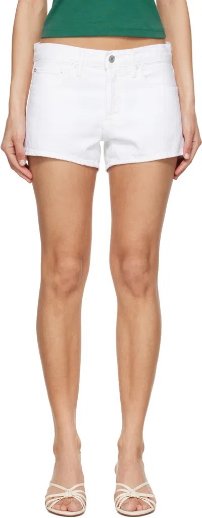 Agolde White Low Rise Parker Shorts
