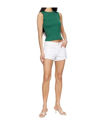 Agolde White Low Rise Parker Shorts