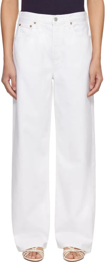 Agolde White Low Slung Baggy Jeans
