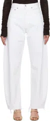Agolde Dame Wide Leg Jeans In White
