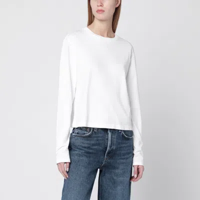 Agolde White Organic Cotton Top In Animal Print