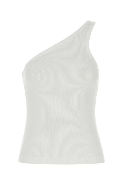 Agolde White Stretch Cotton Blend Tank Top