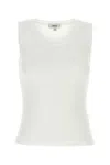 Agolde Stretch Cotton Blend Tank Top In White
