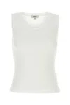 Agolde Stretch Cotton Blend Tank Top In White