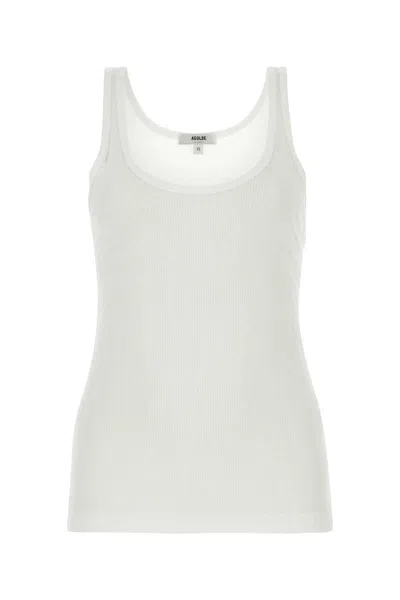 AGOLDE AGOLDE WHITE STRETCH VISCOSE TANK TOP