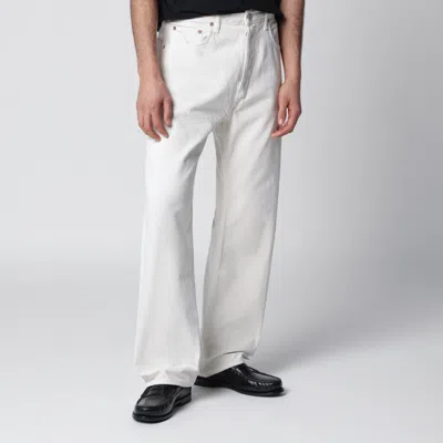 Agolde White Trousers In Regenerated Denim