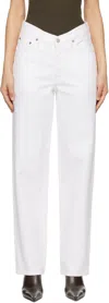 Agolde V Waist Baggy Jeans Milkshake In Milkshake (white)