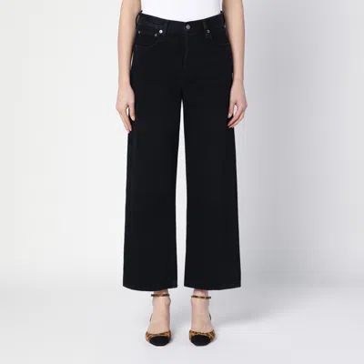 Agolde Wide Black Jeans In Organic Denim