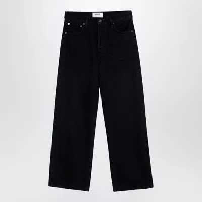 Agolde Wide Black Jeans In Organic Denim