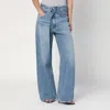 Agolde Wide Blue Vana Fold Jeans With Washed Effect