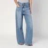 Agolde Wide Blue Vana Fold Jeans With Washed Effect