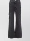 Agolde Wide-leg Cargo Jeans Featuring Belt Loops In Black