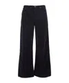 Agolde Keira Brown Pants With Belt Loops And Wide Leg In Corduroy Woman In Black