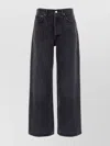 Agolde Wide-leg Denim Trousers With Belt Loops In Black