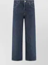 Agolde Wide-leg Denim Trousers With Metal Buttons In Blue